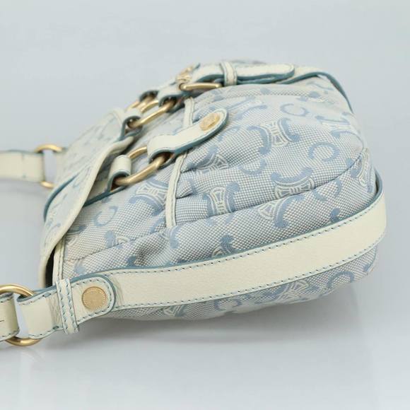CELINE C Macadam Canvas Shoulder Bag Light Blue Auth 107709 - Picture 4 of 16